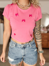 SUE|SHIRT|Schleife|pink