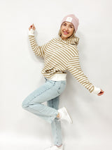 CLEO | HOODIE | STRIPES beige