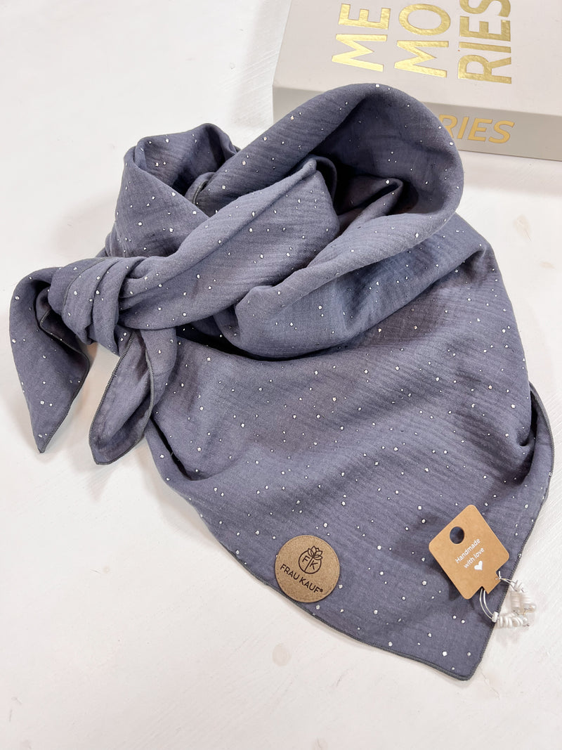 IDA | HALSTUCH | MUSSELIN| Gold-Sprenkel