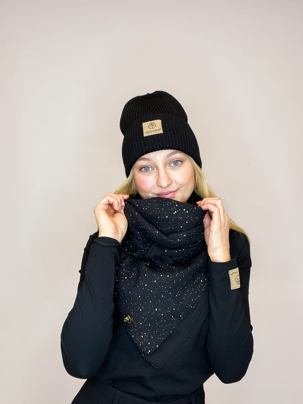 IDA | HALSTUCH | MUSSELIN| Gold-Sprenkel